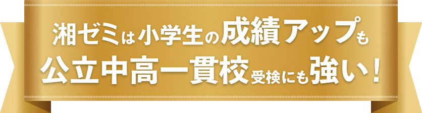 湘ゼミは小学生の成績アップも公立中高一貫校受検にも強い！
