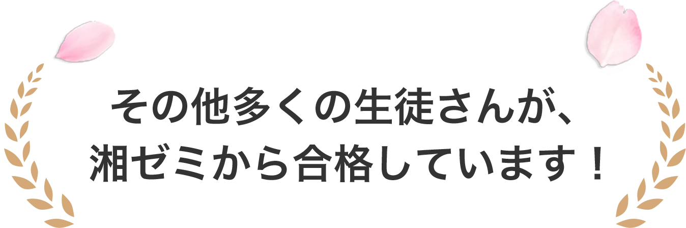 その他多くの生徒さんが、湘ゼミから合格しています！